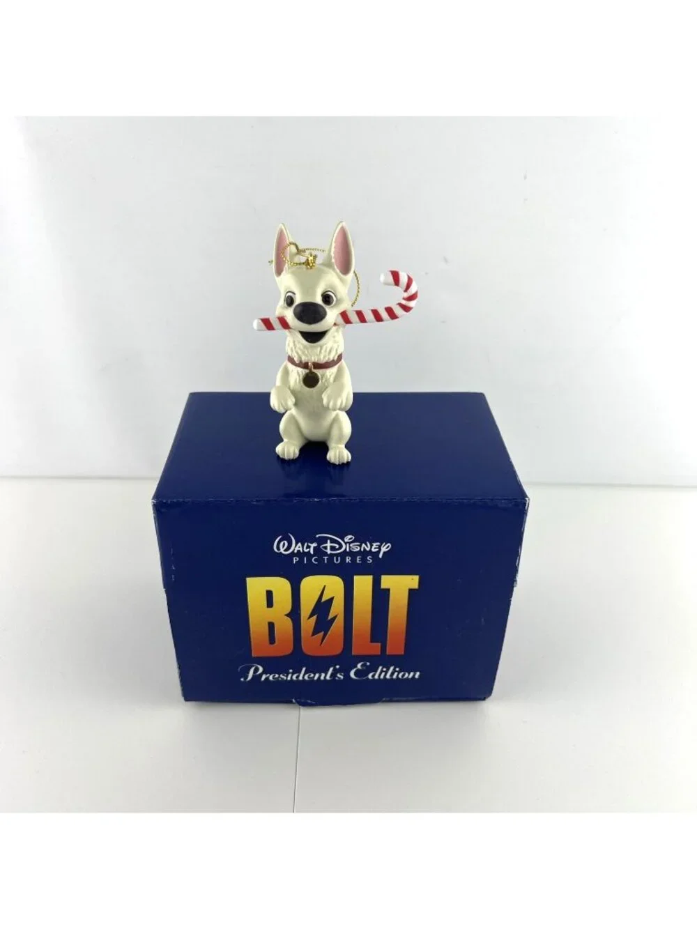 Disney Presidents Edition Bolt With Candy Cane Christmas Ornament w/Original Box